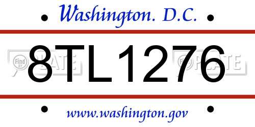 8TL1276 District Of Columbia License Plate