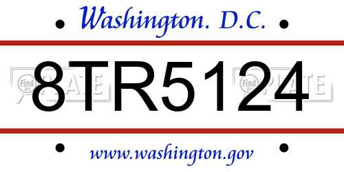 8TR5124 District Of Columbia License Plate