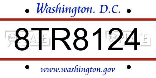 8TR8124 District Of Columbia License Plate