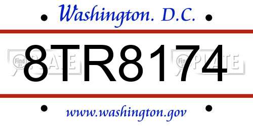 8TR8174 District Of Columbia License Plate