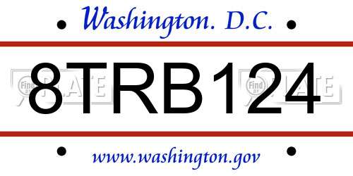 8TRB124 District Of Columbia License Plate