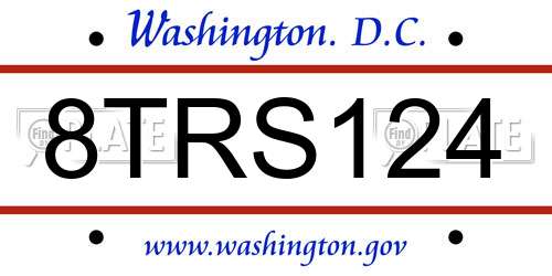 8TRS124 District Of Columbia License Plate