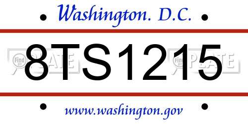 8TS1215 District Of Columbia License Plate
