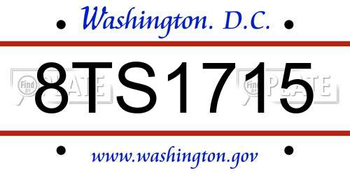 8TS1715 District Of Columbia License Plate
