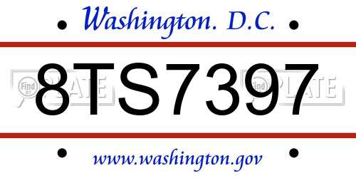 8TS7397 District Of Columbia License Plate