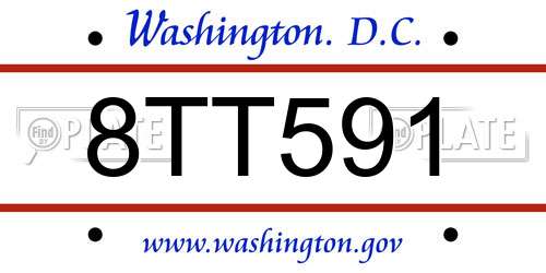8TT591 District Of Columbia License Plate
