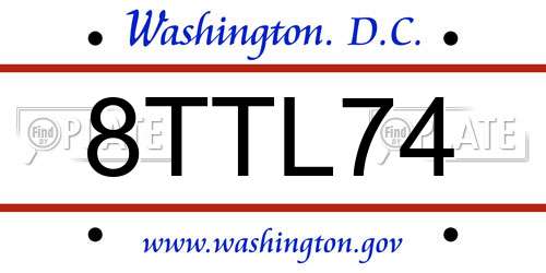 8TTL74 District Of Columbia License Plate