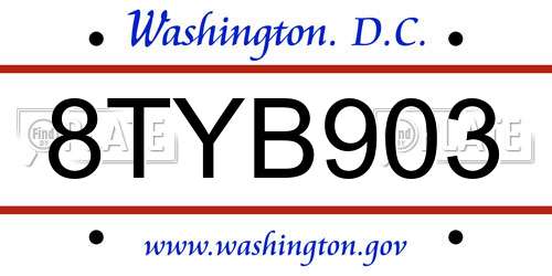 8TYB903 District Of Columbia License Plate