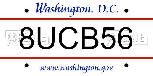 8UCB56 District Of Columbia License Plate