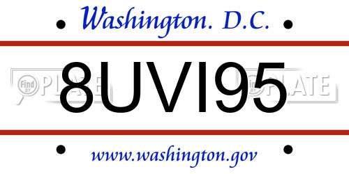 8UVI95 District Of Columbia License Plate