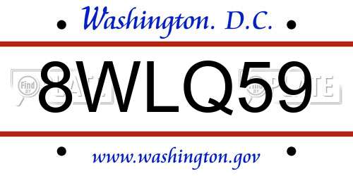 8WLQ59 District Of Columbia License Plate