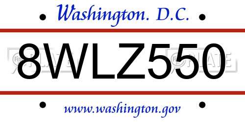 8WLZ550 District Of Columbia License Plate