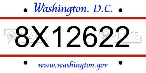 8X12622 District Of Columbia License Plate