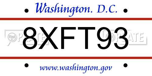 8XFT93 District Of Columbia License Plate