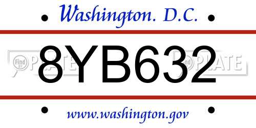 8YB632 District Of Columbia License Plate