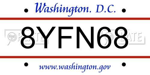 8YFN68 District Of Columbia License Plate