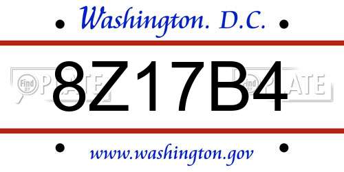 8Z17B4 District Of Columbia License Plate