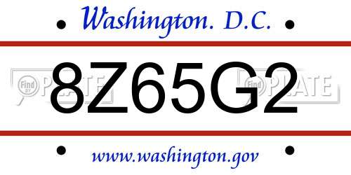 8Z65G2 District Of Columbia License Plate