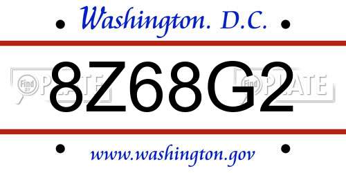 8Z68G2 District Of Columbia License Plate