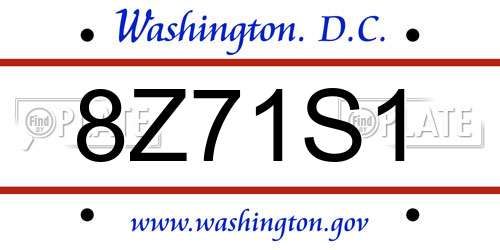 8Z71S1 District Of Columbia License Plate