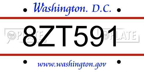 8ZT591 District Of Columbia License Plate