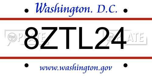 8ZTL24 District Of Columbia License Plate