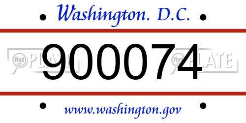 900074 District Of Columbia License Plate