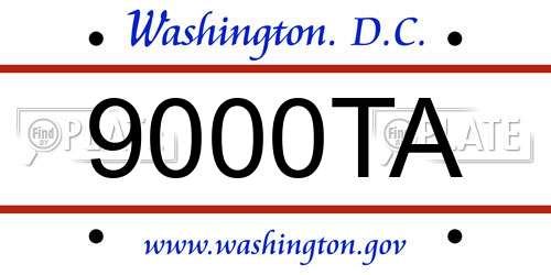 9000TA District Of Columbia License Plate
