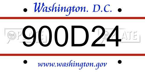 900D24 District Of Columbia License Plate