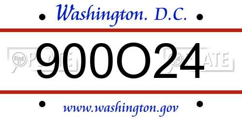 900O24 District Of Columbia License Plate