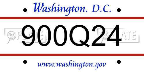 900Q24 District Of Columbia License Plate