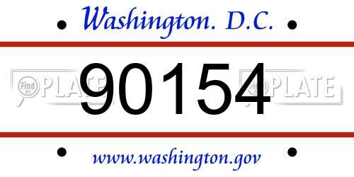 90154 District Of Columbia License Plate