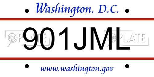 901JML District Of Columbia License Plate