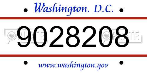 9028208 District Of Columbia License Plate