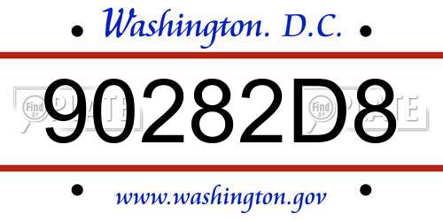 90282D8 District Of Columbia License Plate