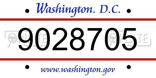 9028705 District Of Columbia License Plate