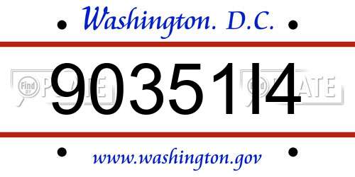 90351I4 District Of Columbia License Plate