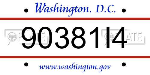 90381I4 District Of Columbia License Plate