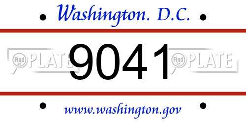 9041 District Of Columbia License Plate