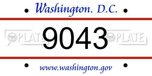 9043 District Of Columbia License Plate