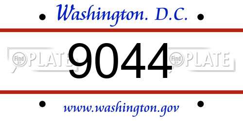 9044 District Of Columbia License Plate
