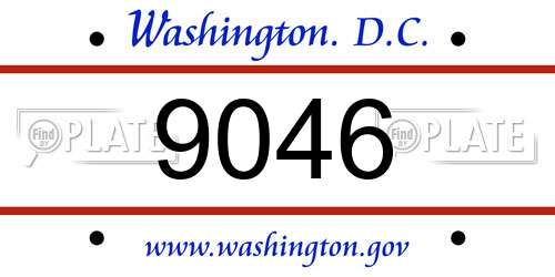 9046 District Of Columbia License Plate