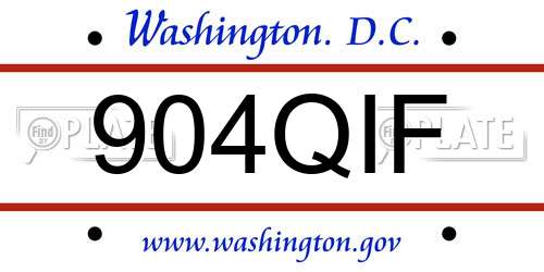 904QIF District Of Columbia License Plate