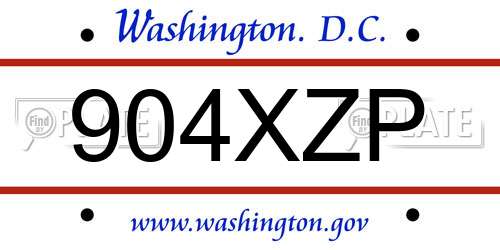 904XZP District Of Columbia License Plate