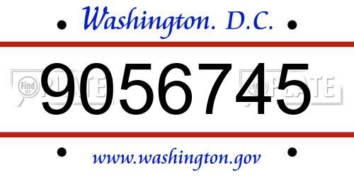 9056745 District Of Columbia License Plate