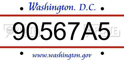 90567A5 District Of Columbia License Plate