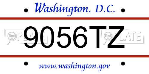 9056TZ District Of Columbia License Plate
