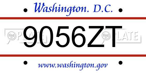 9056ZT District Of Columbia License Plate