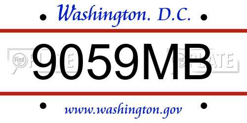 9059MB District Of Columbia License Plate