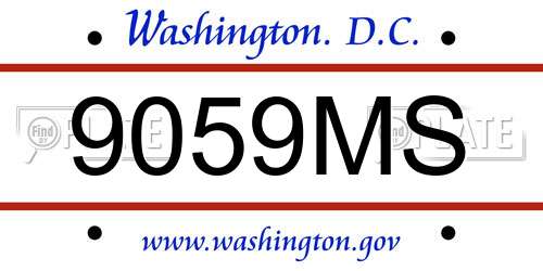 9059MS District Of Columbia License Plate
